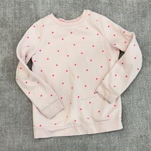 Cat & Jack Girls' Pink Polka Dot Crewneck - Large 10/12